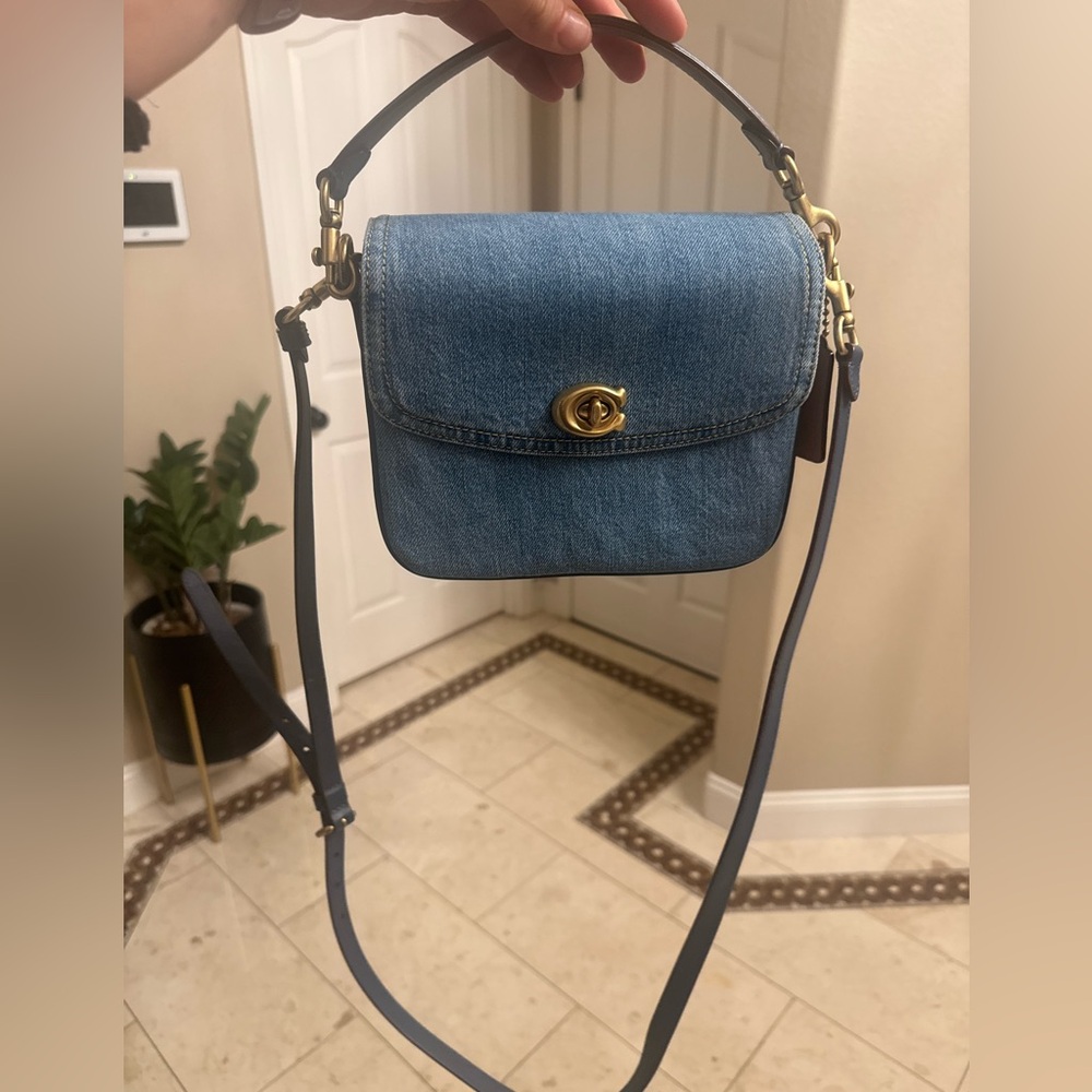 Coach Blue Crossbody Bag with Structured Design